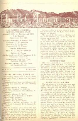 The B.C. Mountaineer 1927 March cover